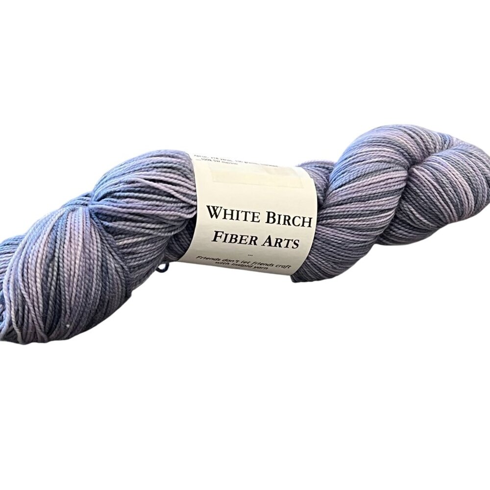 White Birch Fiber Arts "I Love You In Lavender" Sock Weight Yarn 400 Yards